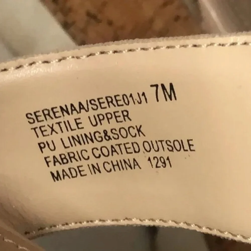 MADDEN GIRL Bandi Elastic Cork Wedge Platform Sandal‎ Beige Women's Size 7M